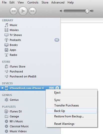 Шаг 2: Удалите джейлбрейк с помощью iTunes
