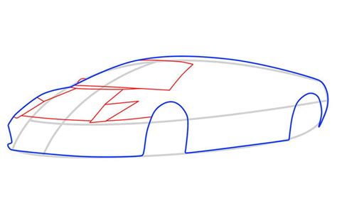 Шаг 3: Рисуем переднюю часть автомобиля
