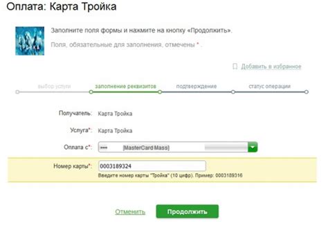 Шаг 4: Ввод реквизитов карты
